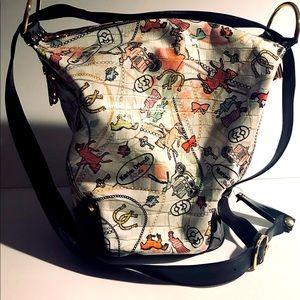 NWT MARINO ORLANDI 3887 Printed Leather Backpack SLING Bag MadeIn ITALY MRP$1025